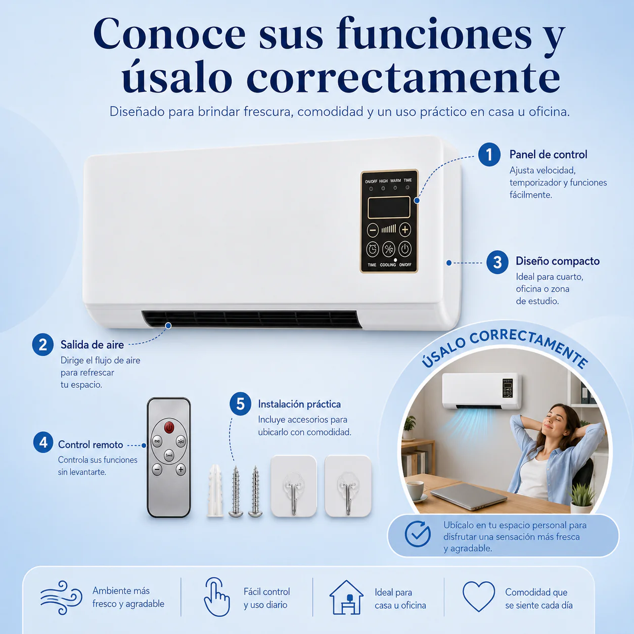 ClimaZen Pro™ - Aire Acondicionado Portátil 2 en 1