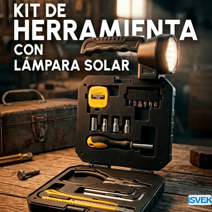 LumiTool Solar™ - Linterna Led Solar con Kit de Herramientas